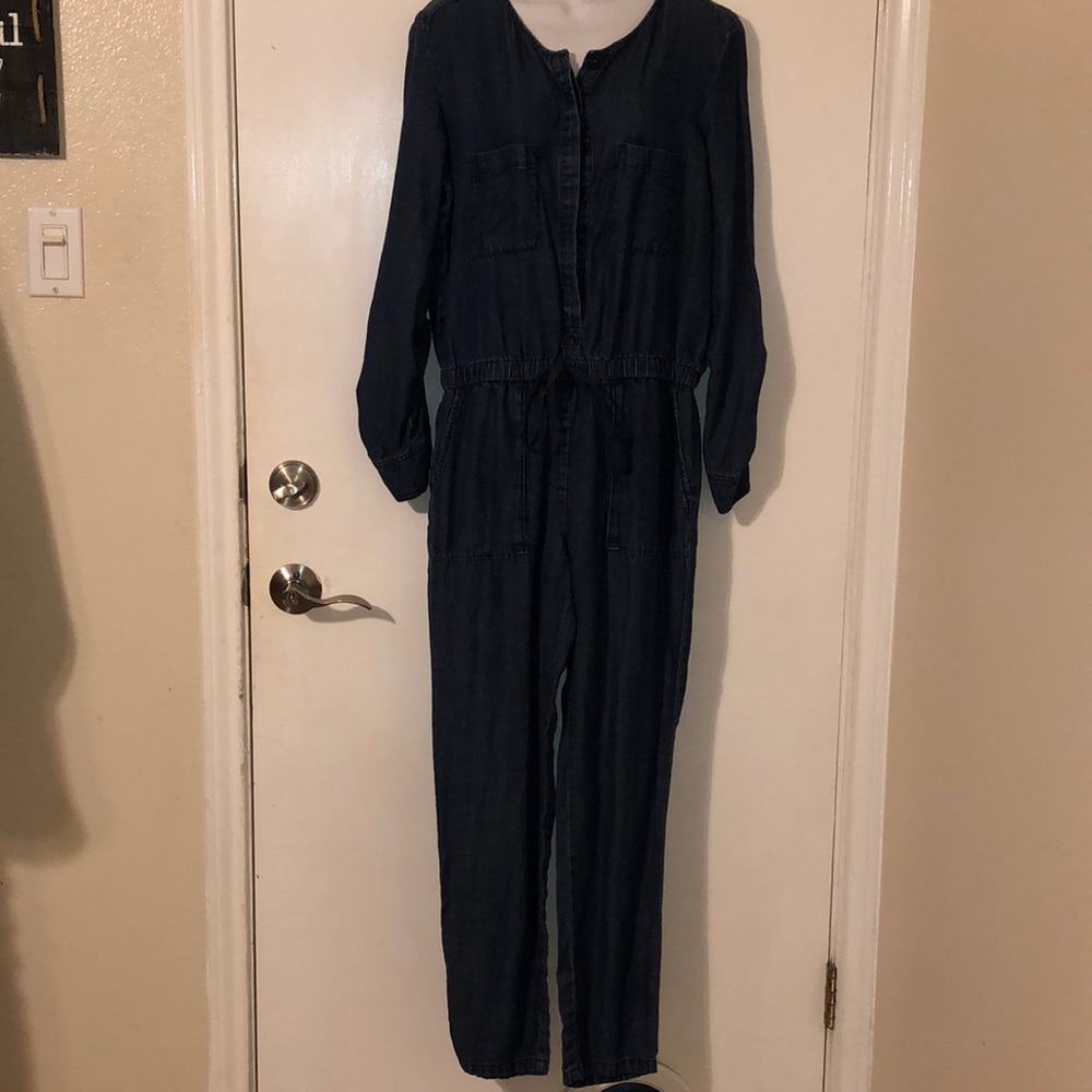 Chambray jumpsuit by loft. EUC